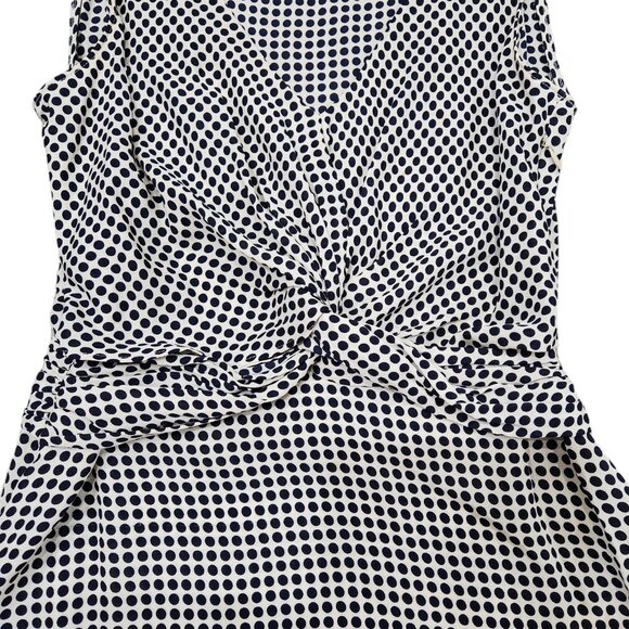 Tory Burch Tan and Black Polka Dots Silk Sleeveless Tank Top Size 4 - Picture 3 of 8